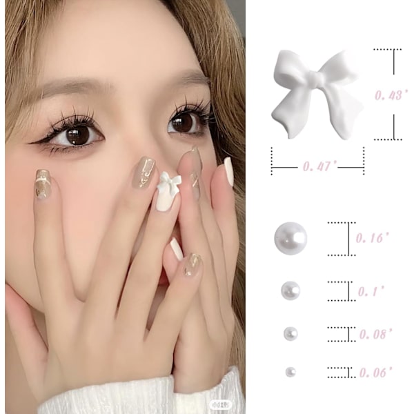 1 SET Färgglada Rosett-Nitar Nail Stud Rhinestones Crystal, 3D Rosett Färgglada Nail Charms Set för Nail Stones Design DIY