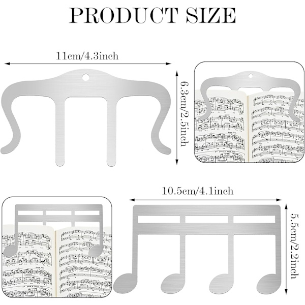 2-pack musiknotklämmor, musikboksklämmor, pianoklämmor, musiknotklämmor för pianotangentbord