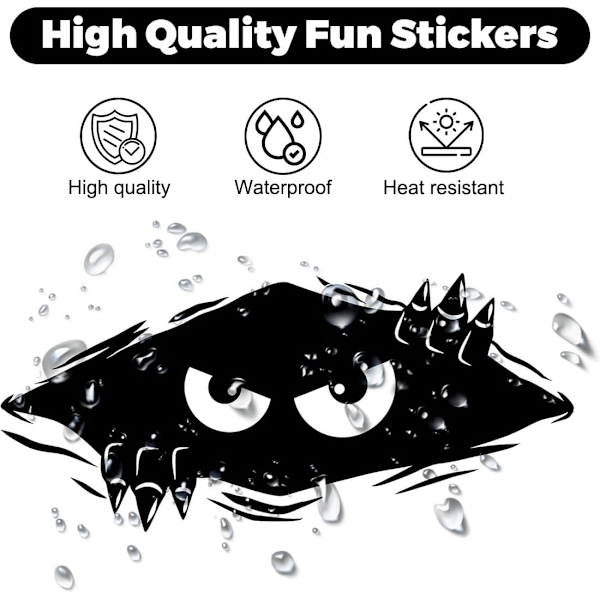 (Svart) 2 stk Bilsticker, Morsom Bilsticker, Monster Sticker, Interessant Motorsykkel Sticker, Personlig Bilsticker