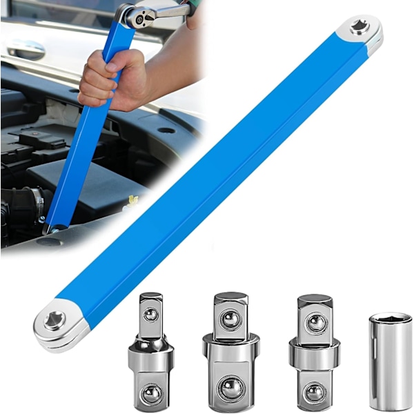 Offset-jatkovarsi, sähkötyökalun offset-jatkohylsy, iskunkestävä, 1/2\", 1/4\" ja 3/8\" -vääntiöadapterilla, offset-jatkovarsi