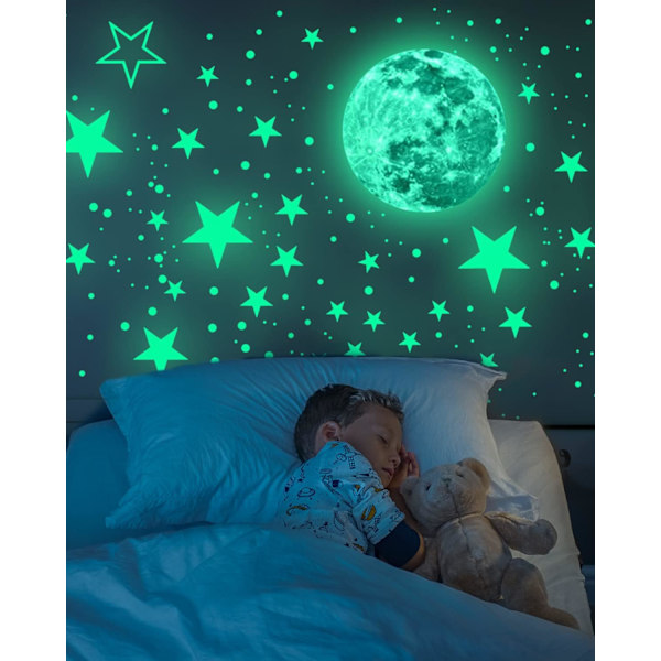 Luminous Stickers, 435 st Phosphorescerande Stjärnor - Självhäftande Dekaler för Barn, Tak, Fluorescerande Dekaler för C
