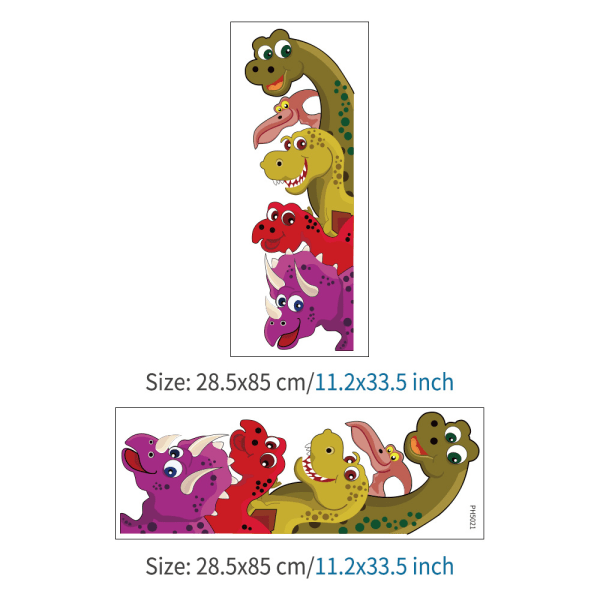 (Venstre)Tegneserie Dinosaurus Veggklistremerker for Dørdekor Barnerom Nur