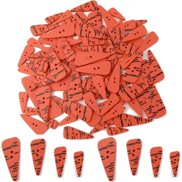 200 stk Tre Gulerot Knapper Sy Gulerot Nese Knapper 2 Hull Tre Knapper for DIY Quilting Hatt Klær Kunst Håndverk Proj