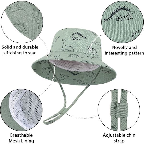 Baby solhatt solskydd hatt för baby pojkar flickor barn sommar hink hatt UPF 50+