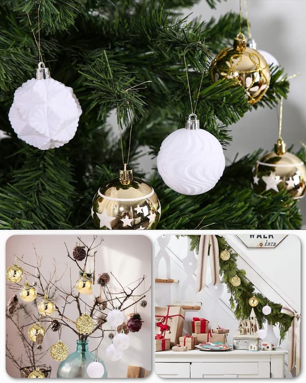 25 Julekuler, 6 cm Plast Julepynt, Hengende Julekuler til Dekorasjon, Skinnende Julekuler til Bursdag