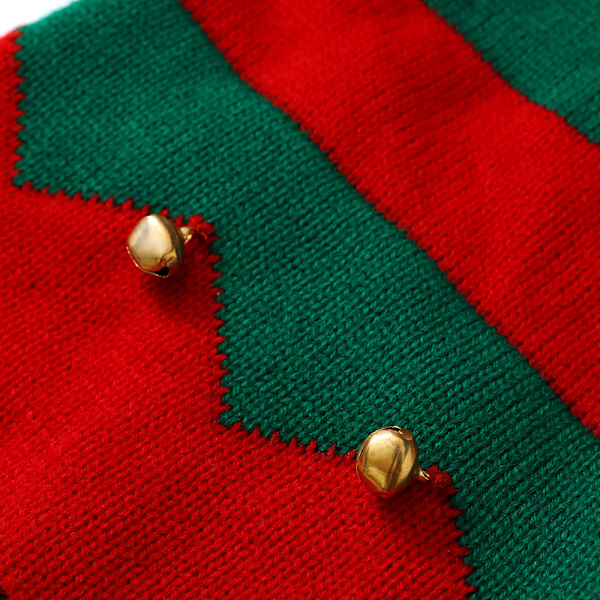 För 1-6-åringar, barnens jultomtehatt stickad jultomteluva med pompomklockor huvudbonad tomte