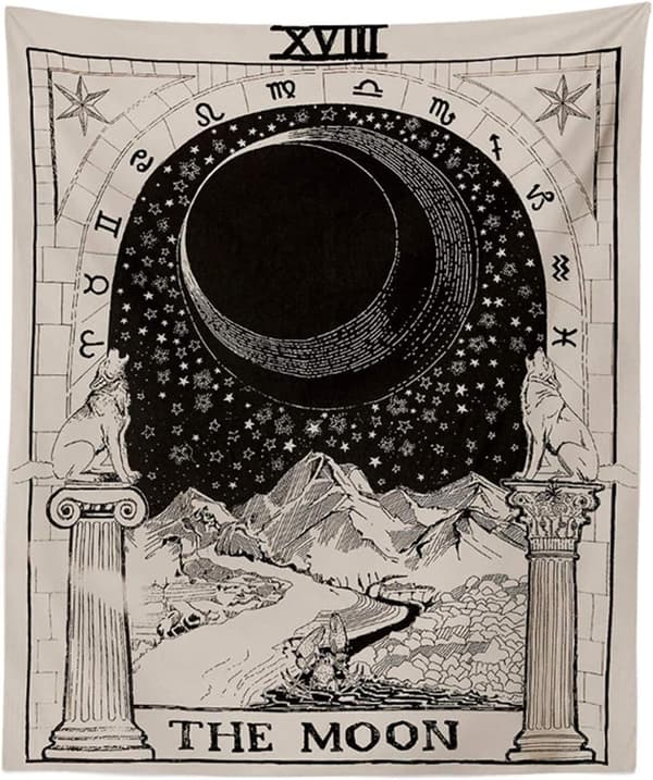Fuldmåne, sol og stjerner tarot tapet