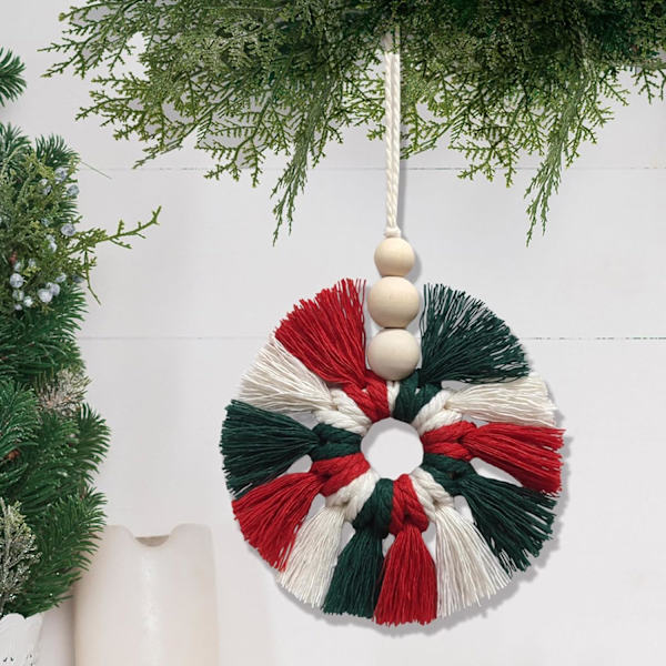 3 stk Julepynt Håndvevd Tau Hengepynt for Juletre Navidad Festdekorasjoner
