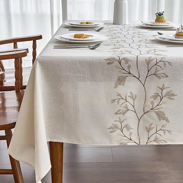 1 st Printed Duken Rektangulärt Bord 140 x 140 cm Boho Duk Linne Skrynkel Fri Dukar Rektangulär Kök