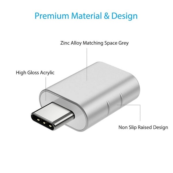 [2 kappaletta]  Usb C -sovitin Usb 3.0 Otg -sovittimeen, Thun