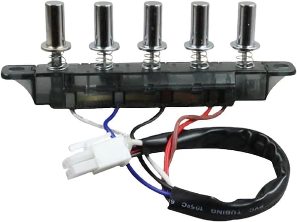 (12×2.2×0.3cm) Emhætte Trykknap Switch, Emhætte Tastatur Switch, Holdbar og Stærk Emhætte Switch, Trykknap Switch, 5 Trykknapper