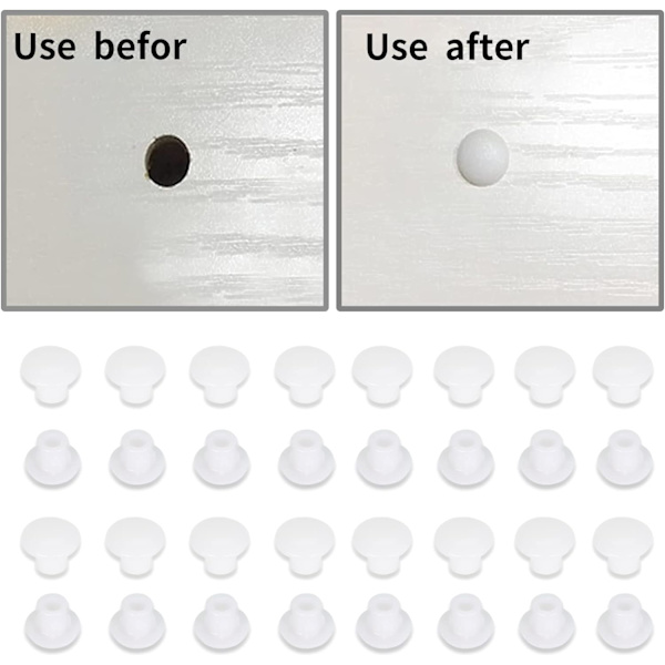 500 stk. hvide plastikhulplugger 12*5mm diameter runde møbler