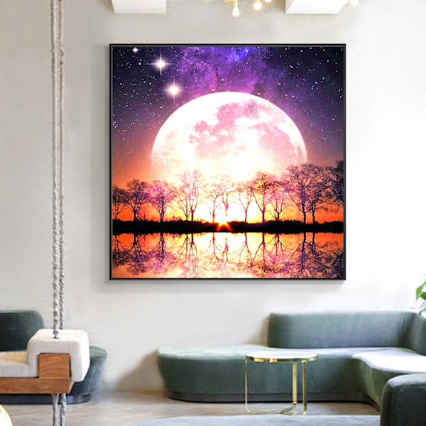 (30x40cm)Uusi 5D timanttimaalausmaisema täysi timanttiristi
