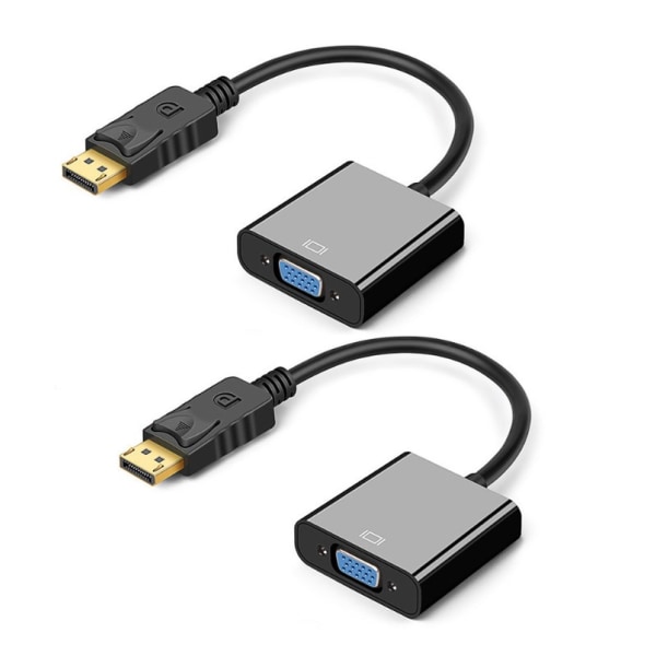 2 st - Gobutevphver Displayport till VGA Adapterkablar DP till VGA Con