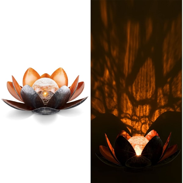 (Amber) Lotus Solar Lamppu, Ø 27 cm, Korkeus 12 cm, metalli,
