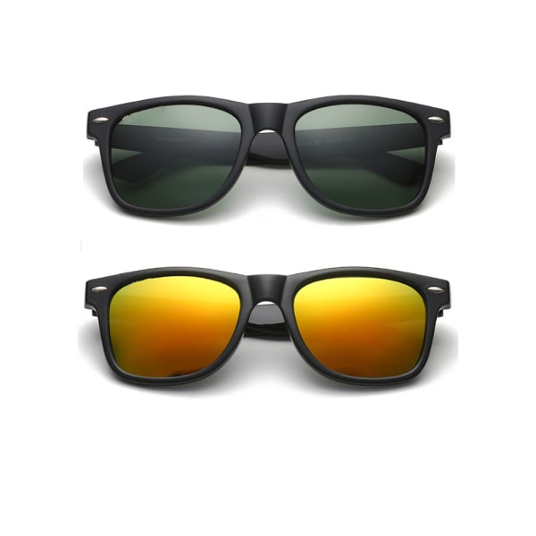 (A）2 stk polariserte solbriller for menn kvinner Classic Retro Driv