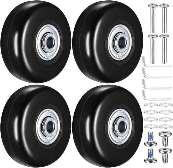50x18 mm gummihjul för resväskor och vagnar, 50 st