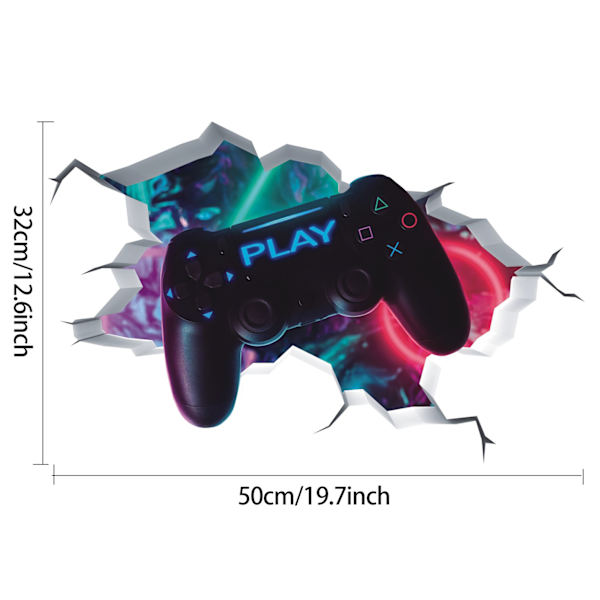 3D Gamer Väggdekaler, Gamer Väggposter Dekoration, Pojkar Sovrum