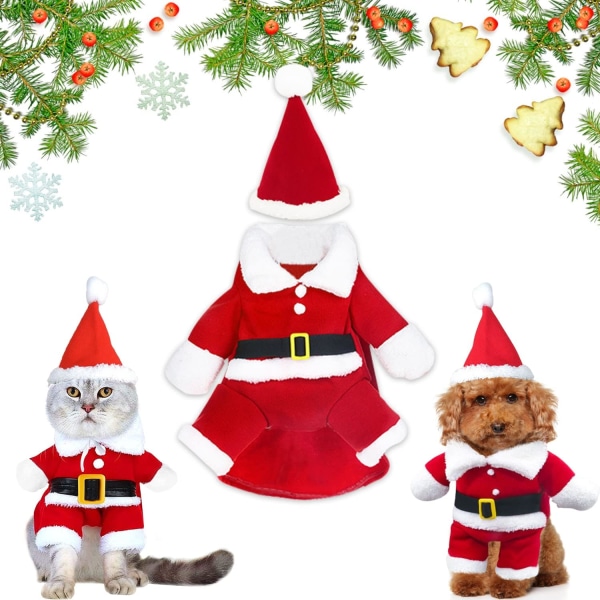 Jul husdjurskläder Söta jultomten kattkläder för hund Kristus
