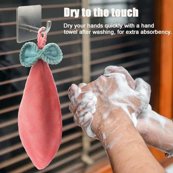 (Lyse farver) 3-delt koralfleece mikrofiber køkken- og badeværelseshåndklædesæt til at tørre dine hænder Imme