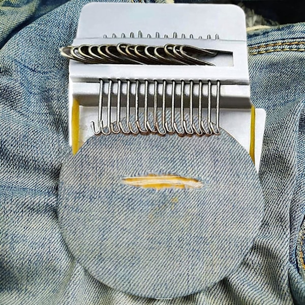 Stoppningsvävstol Typ Vävverktyg, 14 Krokar Bekvämt Litet Vävstolsset för Nybörjare Snabb Lagning av Jeans, Reparera Hål, DIY Vackra Vävkonster