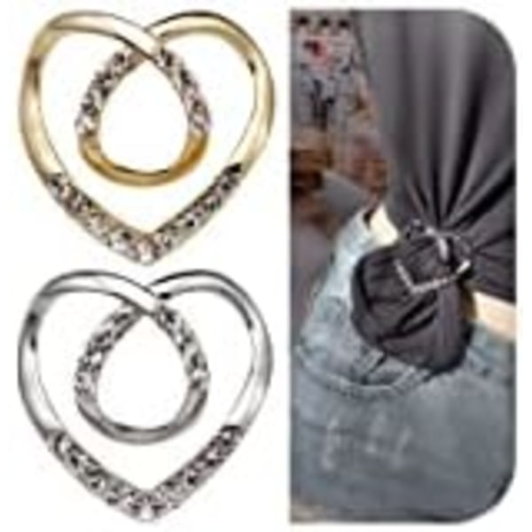 5,1x5cm 4 stk. Sjalringklips for kvinner Perleblomst Sjalbrosjer Spenne Metall Sjal Klips Spenne Dame Jenter Dekorasjon