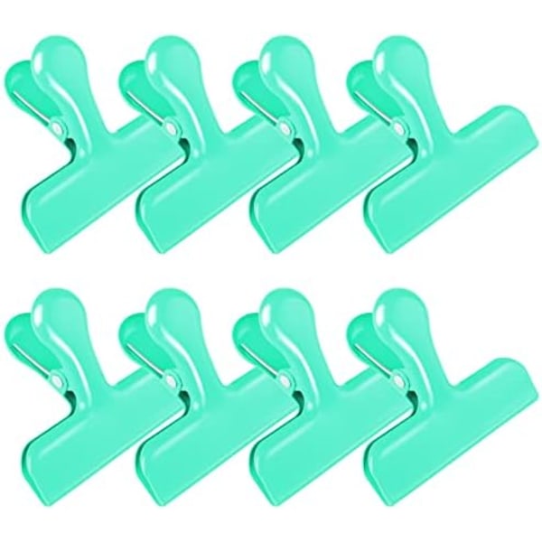 Pakke med 8 Poseclips i Rustfrit Stål, Heavy Duty, Chip Clips, Madposeklemmer, Perfekt til Køkken og Kontor til at Forsegle Kaffeposer