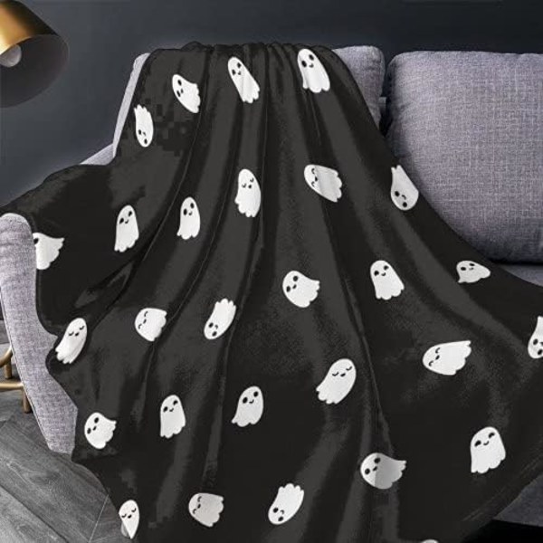 Spök-Flanellfilt Dekor Mjuk Mysig Varm Fluffig Filt för Säng Soffa Resa Strand