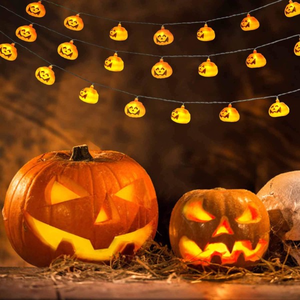 Halloween pumpa ljusslinga 1,5M 10LED juldekoration