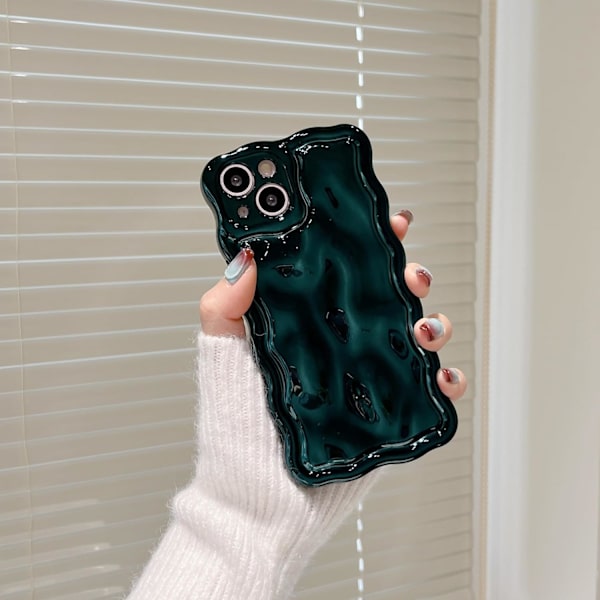 1 st. Fodral för iPhone 16, Meteorite Bubble-mönster Elektropläterad Glitter Lockigt Vågig Ram Blank Fodral, Mjuk TPU