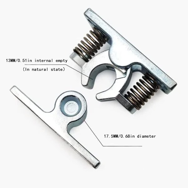 6,1×4,2×0,14cm Dubbel Rullfäste, Fjäderbelastad Dörr Lätt Lås Stoppfäste Släppklämma Dubbel Rullfäste, 1 st Silver