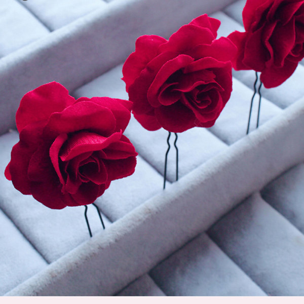 Blommigt hårspänne för kvinnor, roshårspänne, bröllopshårtillbehör