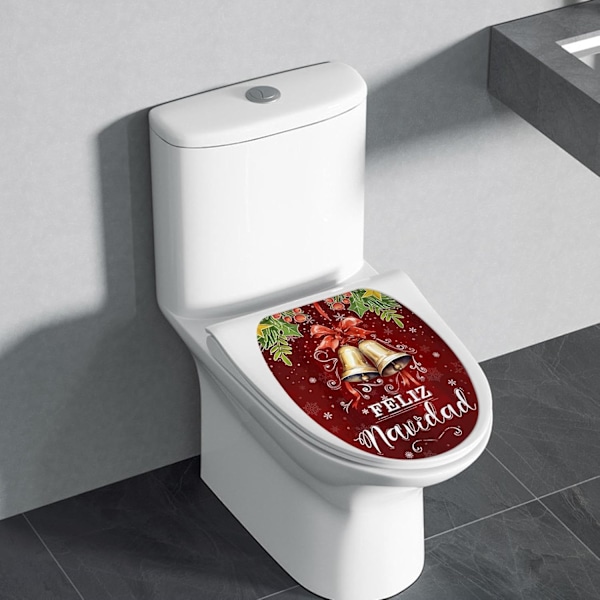 2 stk. Juletoiletklistermærker, Juletoiletsædeklistermærker, Toiletdæksklistermærker - Spanske Juletoiletklistermærker
