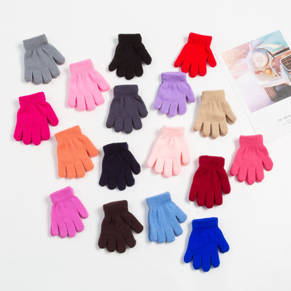 12 pakker vinterhandsker til børn (tilfældig stil), termiske handsker Kni