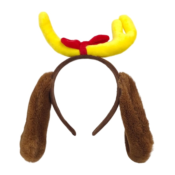 Deer Antler Headband Deer Horn Hairband Dog Ears Deer Antlers Headband Reindeer Costume Accessories Realistic Animal hea