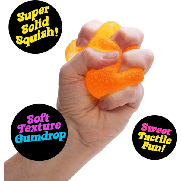 (Pakke med 1) Tekstureret sensorisk legetøj med super solidt squish - 6,35 cm høj - Farver kan variere
