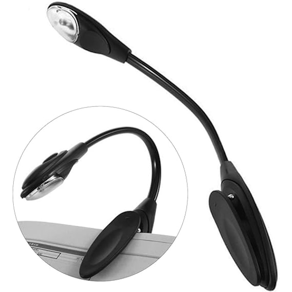Clip-on læselampe - LED læselampe med justerbar klemme | minii Clip-on lampe, rejseboglampe, læselampe med en-knaps kontakt til natten