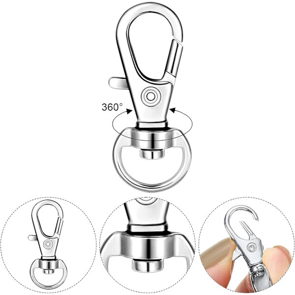 35 kpl Kääntyvä Solki Lanyard Snap Hook Metal Kääntyvä Karab