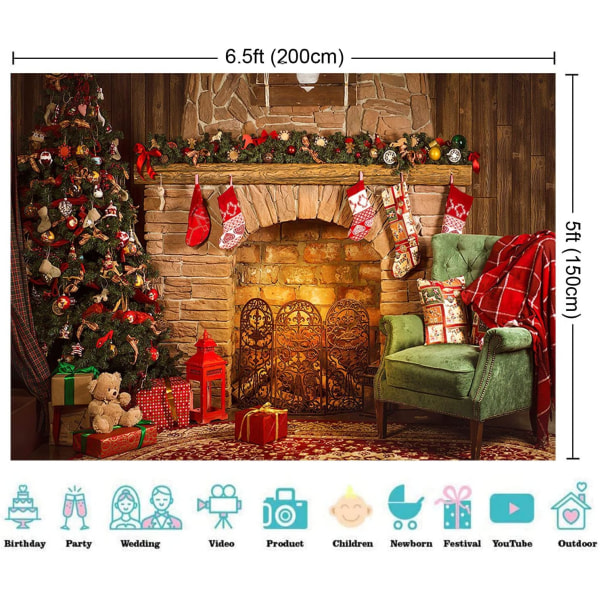 Julfotografering Bakgrund, 2x1,5m Bakgrunder för Foto Stud