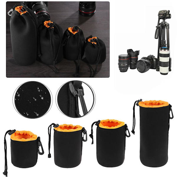 Vandtæt kamerataske (orange farve) 4 stk. Anti-fald blød Dslr