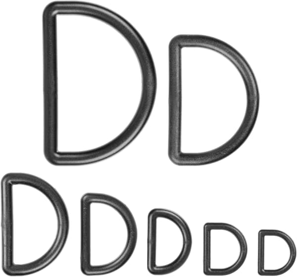 Matte hardplast D-ringer, D-ring uten åpning, ABS-plast halvrund ring, D-ringspenne for DIY, stropp