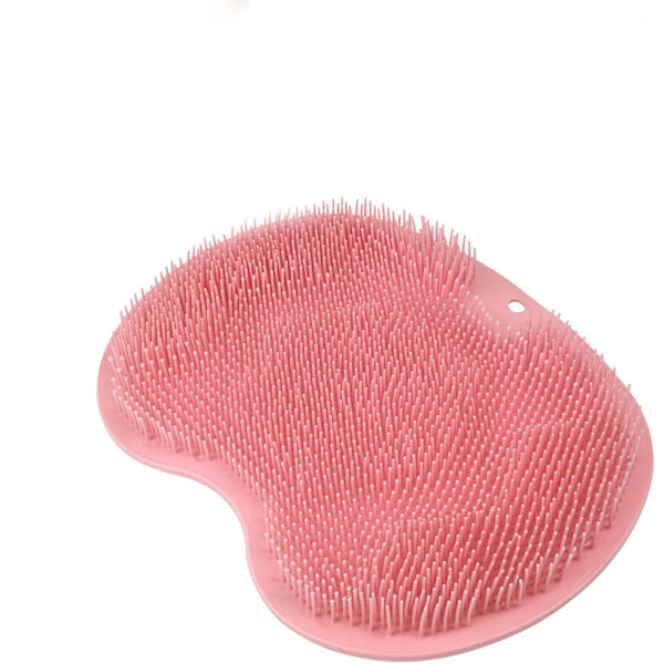 Fotmatta med halkfria sugkoppar, duschfotborste, lugnande avslappnande massagematta för c Pink