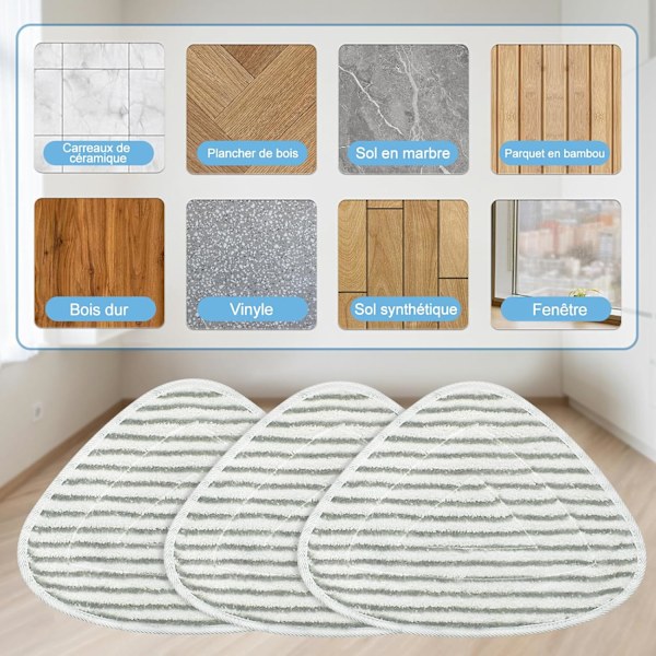 Mikrofiber Dampmopputskiftbare Puter Kompatibel med Vileda Steam & Vileda Steam Plus, Maskinvaskbar