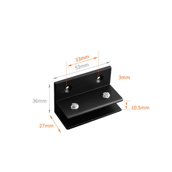 4 stk. 90 graders justerbare glasbeslag, aluminiumlegering glashyldebeslag, beslagsstik til 8-