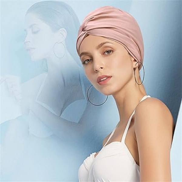 Plisserad långhårig cap för kvinnor - Elastisk cap f