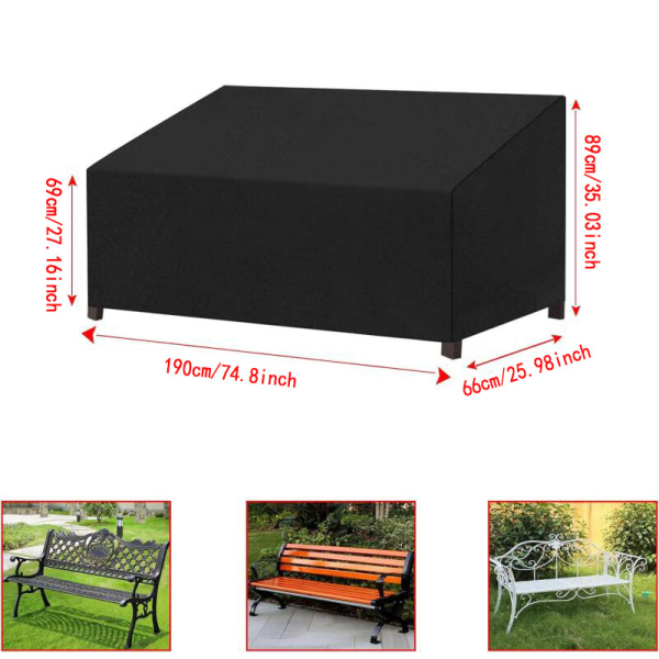 190x66x89/69 cm beskyttelsesdeksel for 3-seters utendørs sofa Protect