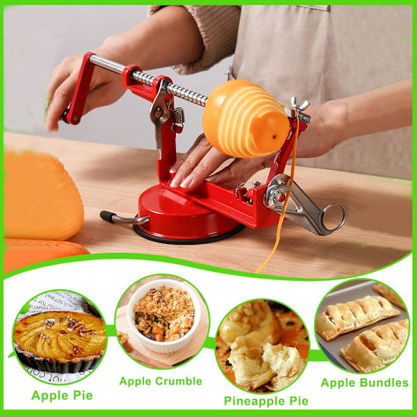 1 st Apple-skälare och kärnborr, Långvarig Kromgjutning Magnesiumlegering Apple-skälare Slicer Kärnborr med Rostfritt Stål Blad