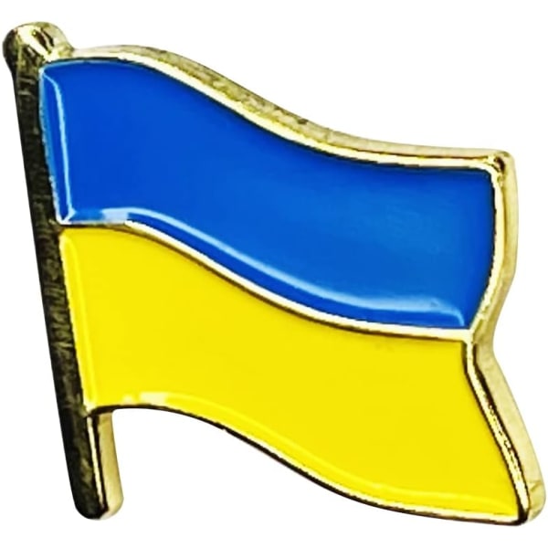 Ukrainan lipun rintaneula - Ukrainan lippu, stanssattu emali La