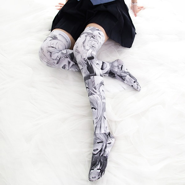 3D japanilainen anime-printtisukkahousut Cosplay söpö pitkä Ahegao S