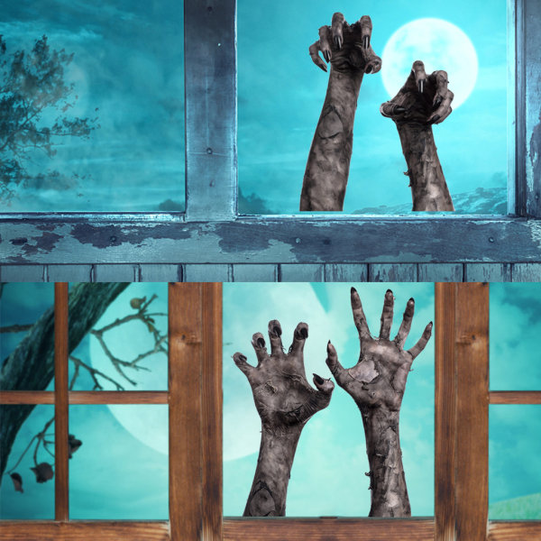 2 Ark Halloween Zombie Spøkelseshender Klistremerker Veggklistremerker Dekorative Klistremerker for Festival (30x45